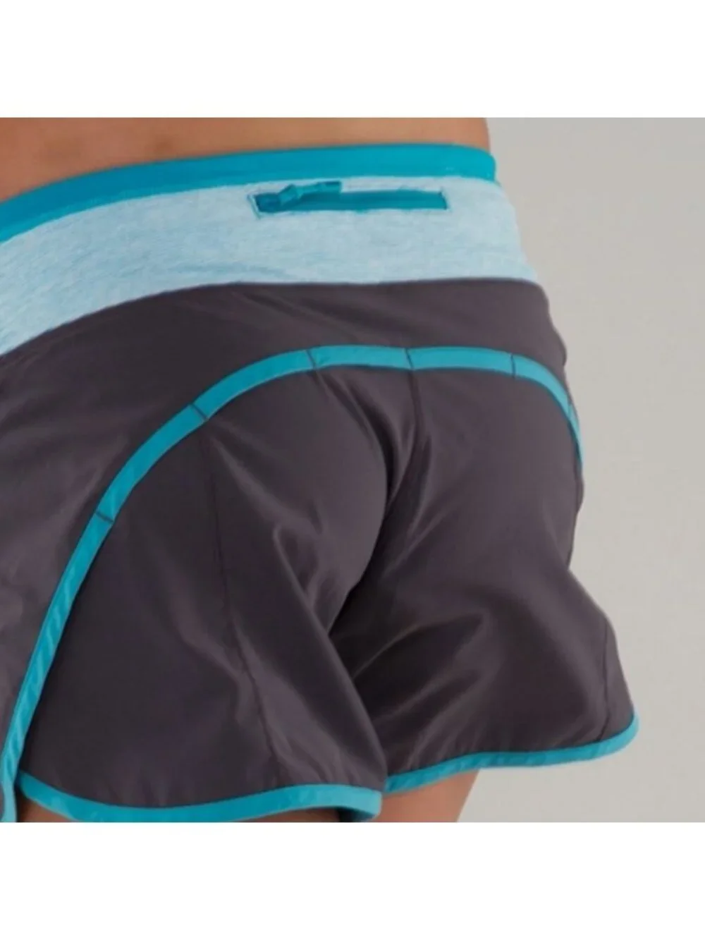 Lululemon Turbo Run Short Coal / Surge Wee Stripe / Surge